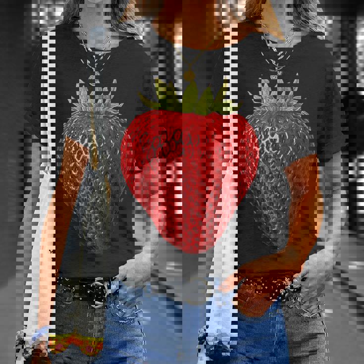 イチゴ イラスト アート フルーツ グラフィック モチーフ Tシャツ 彼女への贈り物