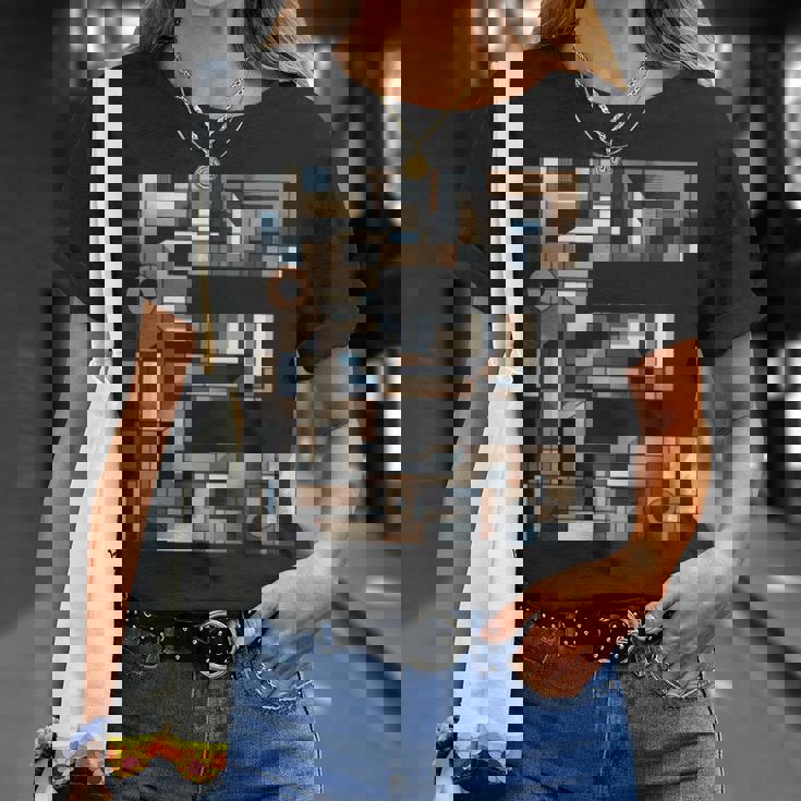 イニシャル 名前 文字 E アルファベット キュービズム アートスタイル 長袖tシャツ Tシャツ 彼女への贈り物