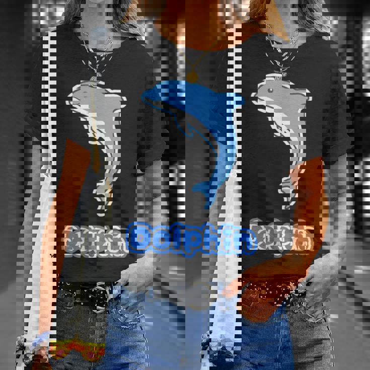 イルカ Dolphin ドルフィン【どうぶつフレンズ】水族館 海の生き物 ゆるくて かわいい 動物 イラスト Tシャツ 彼女への贈り物