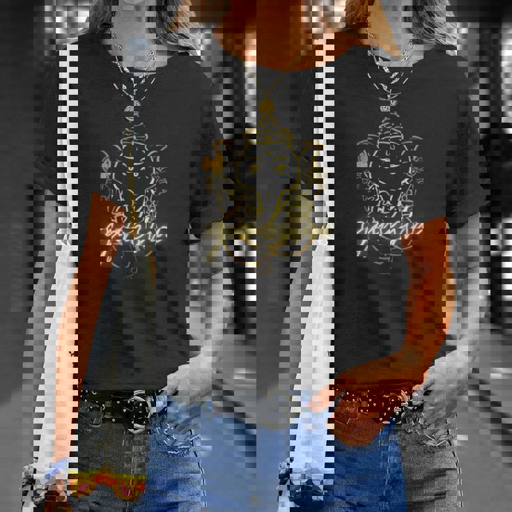 インドの神様 ガネーシャ デザイン Tシャツ 彼女への贈り物