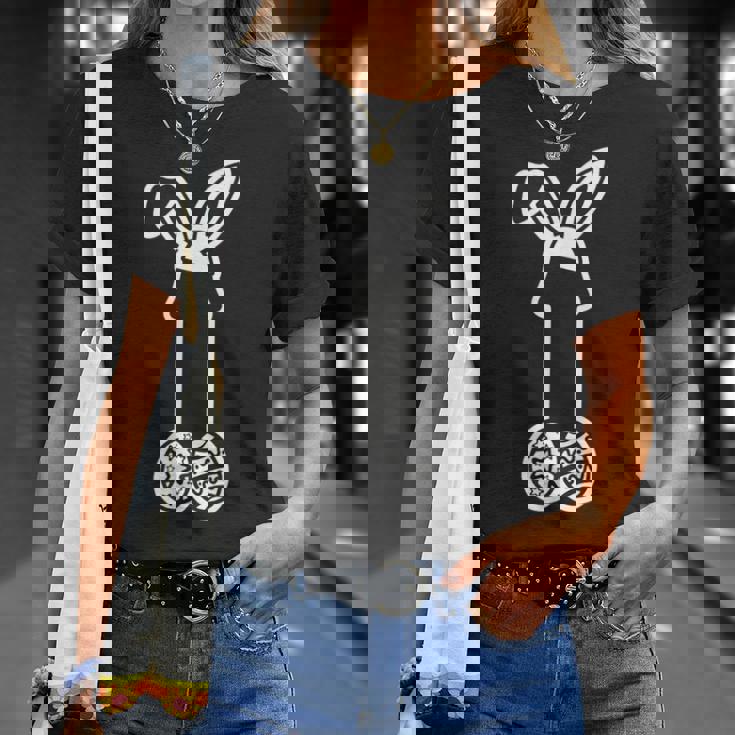 イースターエッグ付きの面白いイースターペニスウサギの耳。 Tシャツ 彼女への贈り物