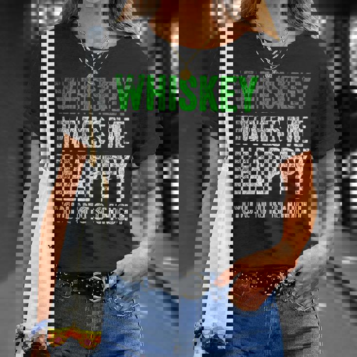 ウィスキーは私を幸せにします、You Noto Much ウイスキー Tシャツ 彼女への贈り物