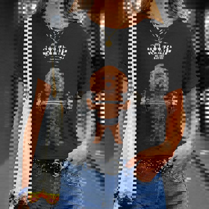 ウェイトリフティング 筋トレ バーベル やる気がないなら家に帰れ プードル 犬 Tシャツ 彼女への贈り物