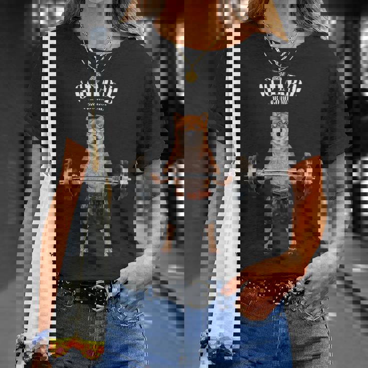 ウェイトリフティング 筋トレ バーベル やる気がないなら家に帰れ柴犬 しばいぬ 犬 Tシャツ 彼女への贈り物