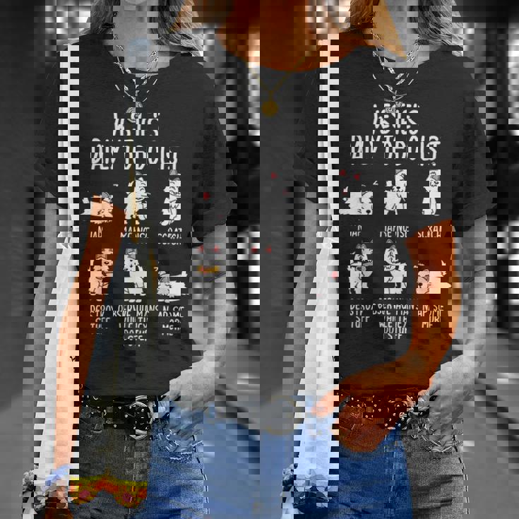 ウエスト・ハイランド・ホワイト・テリア・ウェスティ毎日のやることリスト犬 Tシャツ 彼女への贈り物