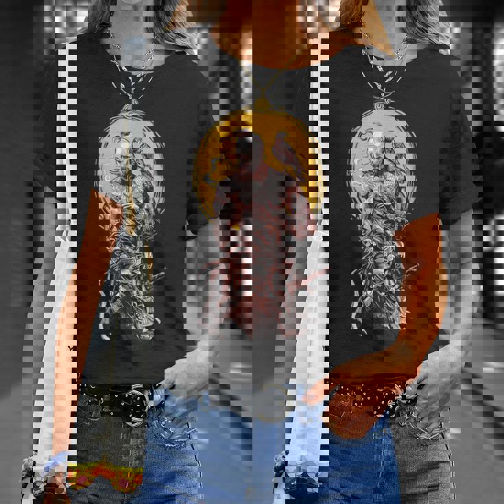 ウクライナのコサック戦士が剣を握り、ウクライナのために戦う Tシャツ 彼女への贈り物