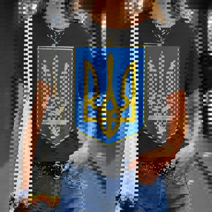 ウクライナの国章、ウクライナトリズブ、ウクライナトライデント Tシャツ 彼女への贈り物