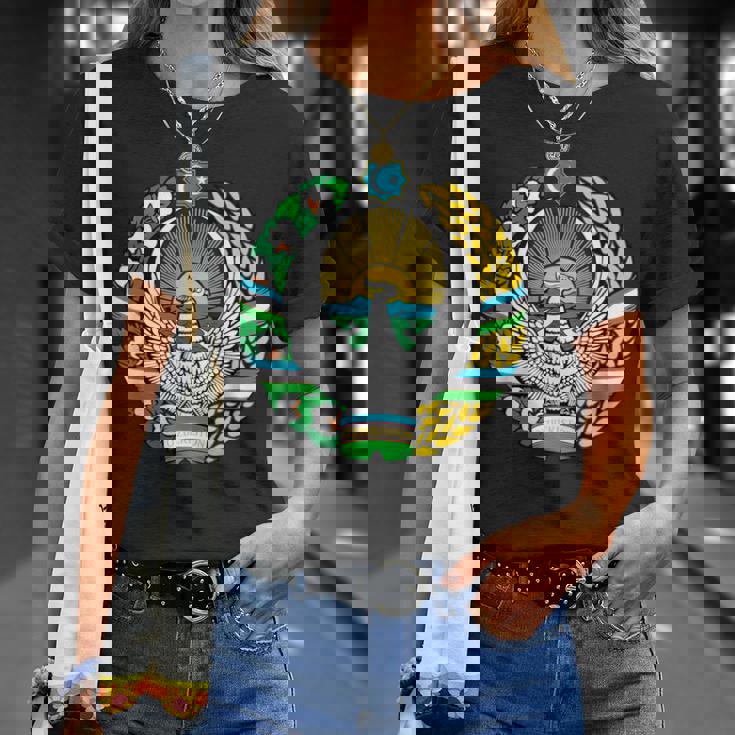 ウズベキスタン 紋章 旗 ウズベキスタン Tシャツ 彼女への贈り物