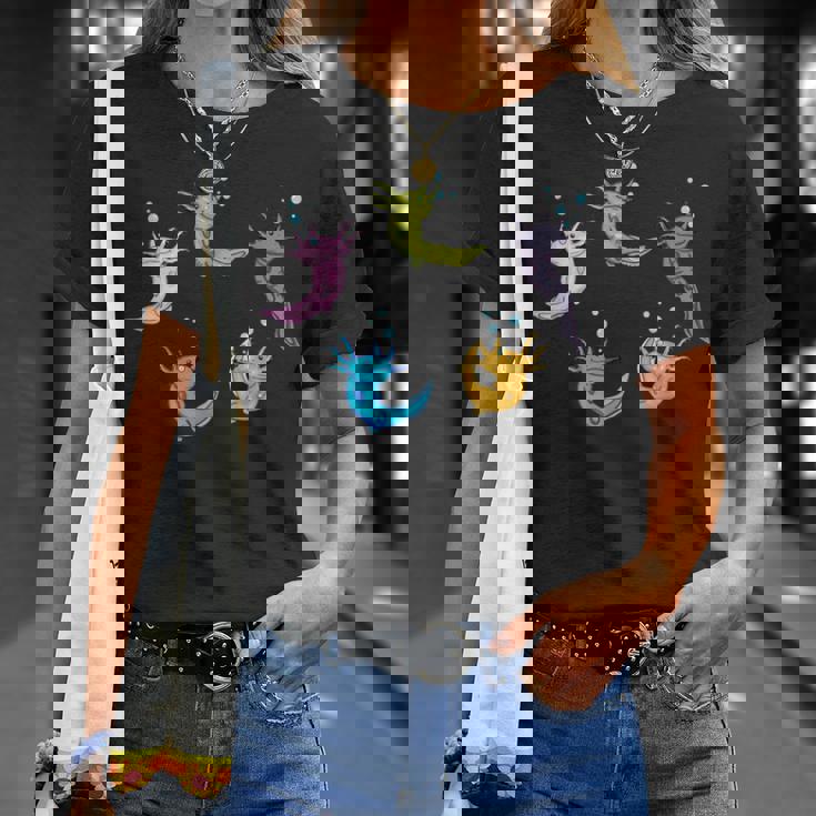 ウーパールートル メキシコウォーターサラマンダー カラフルなウーパールーパー Tシャツ 彼女への贈り物