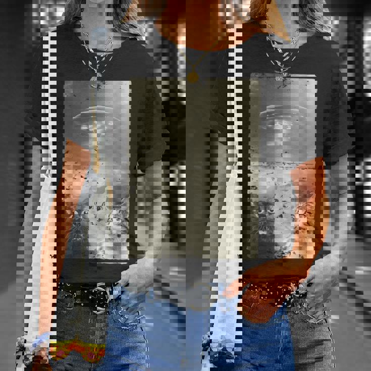 エイリアン Ufo ファニー キャッツ エイリアンの侵略猫 Tシャツ 彼女への贈り物