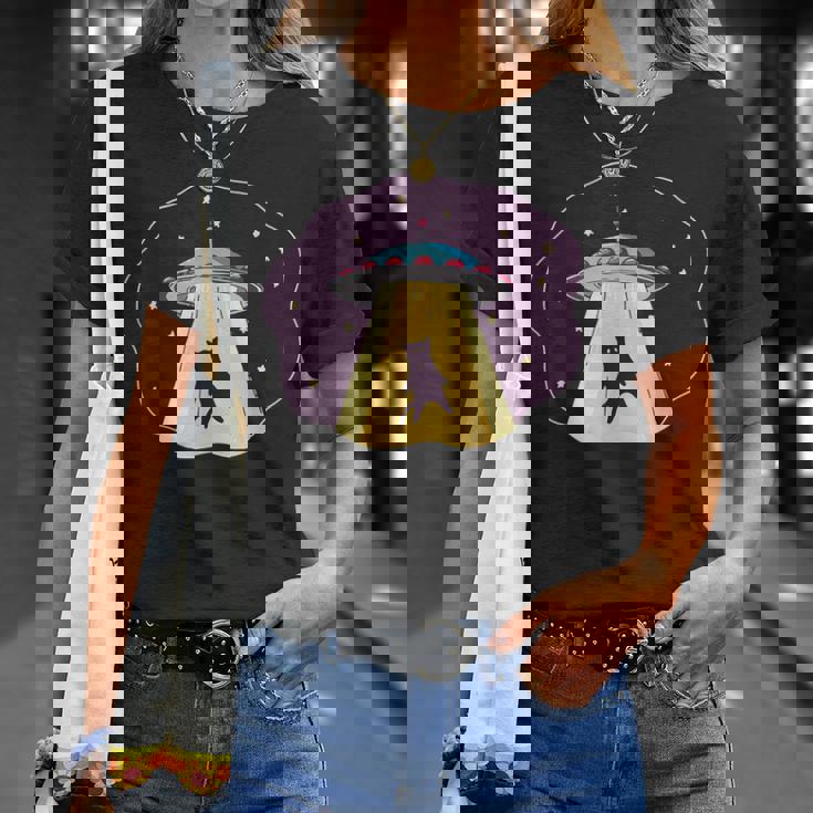 エイリアン Ufo ファニー キャット おもしろ 猫好き 猫飼い 猫 ネコ ねこ 黒猫 くろねこ好き 面白い Tシャツ 彼女への贈り物