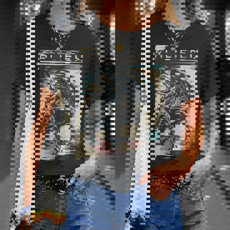 エイリアンxenomorphイラストポスター。 Tシャツ 彼女への贈り物