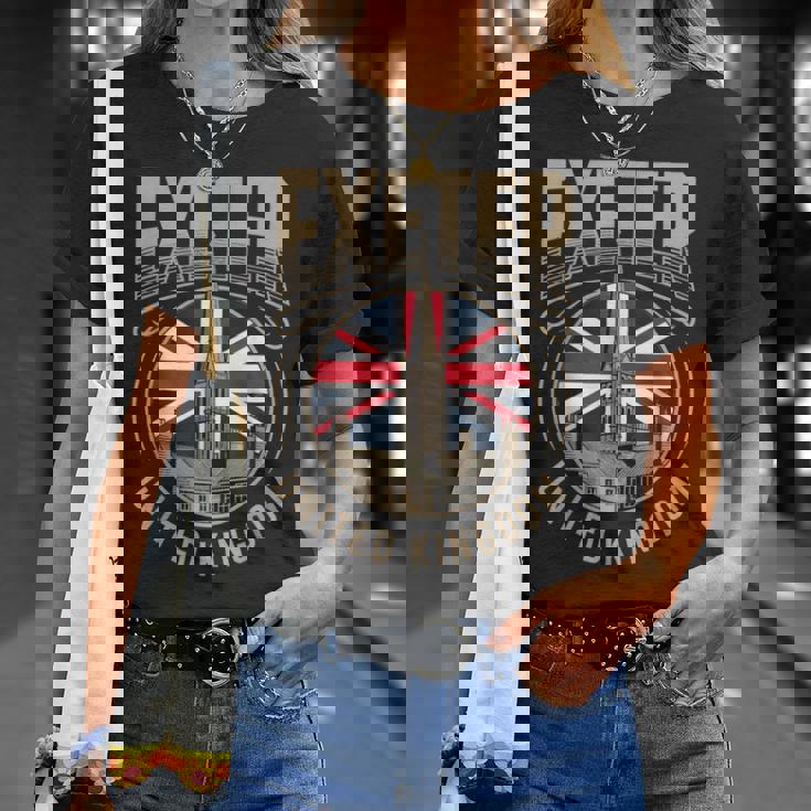 エクセター イギリス トラベル シティ バイブス Tシャツ 彼女への贈り物