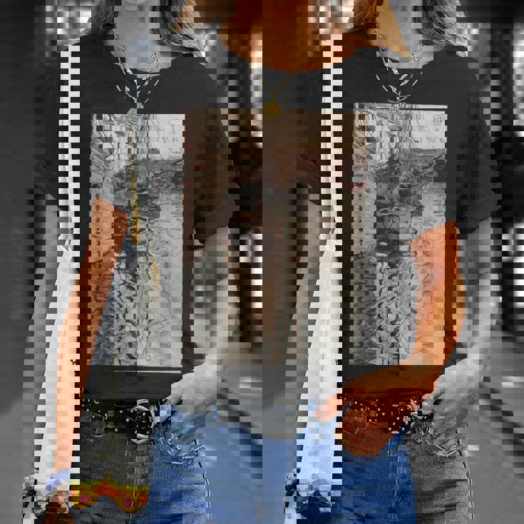 エゴン・シーレ作「トリエステの港」1907 Tシャツ 彼女への贈り物