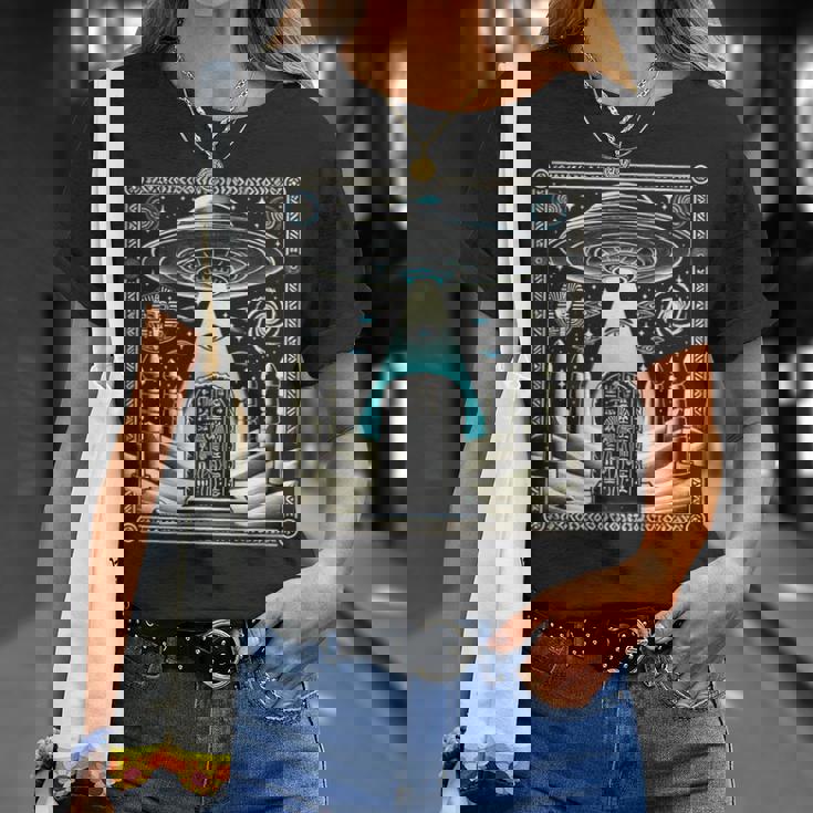 エジプトufoと柱のスターゲート Egypt Ufo Openingtargate Tシャツ 彼女への贈り物