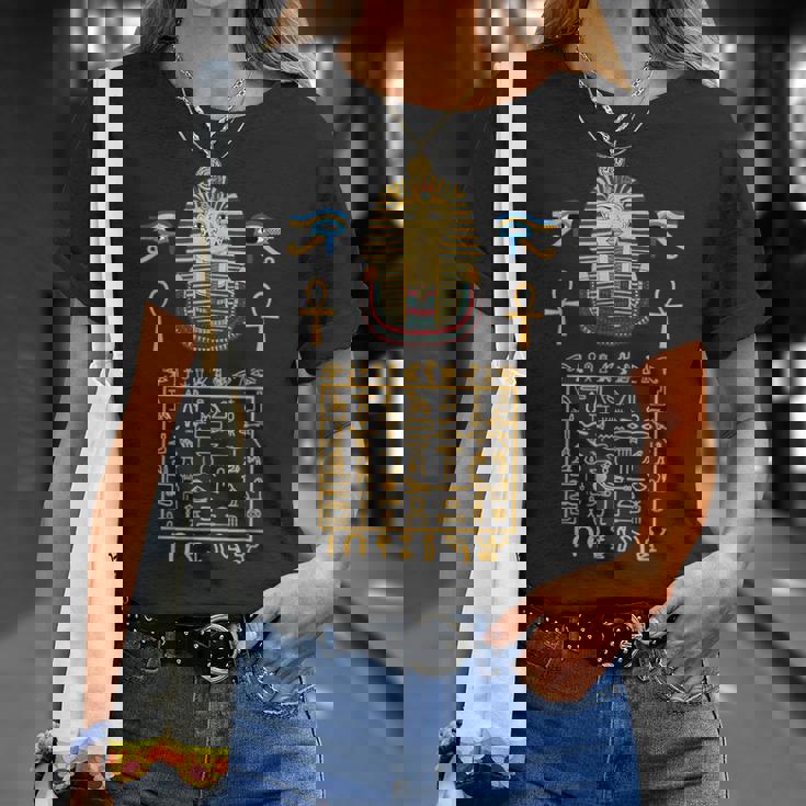 エジプトヒエログリフ シンボル ツタ王 ファラオ Tシャツ 彼女への贈り物