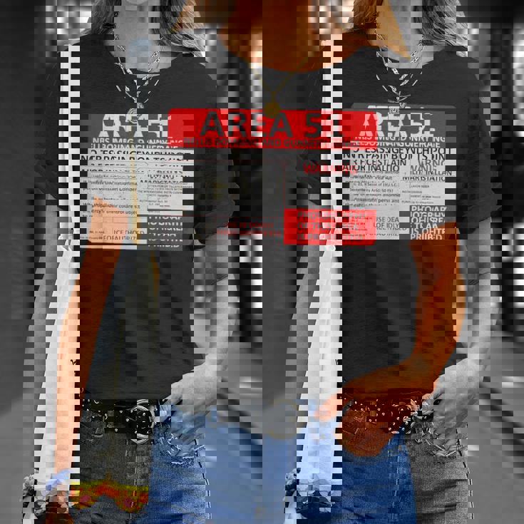 エリア51 フェイクミリタリーサイン Tシャツ 彼女への贈り物