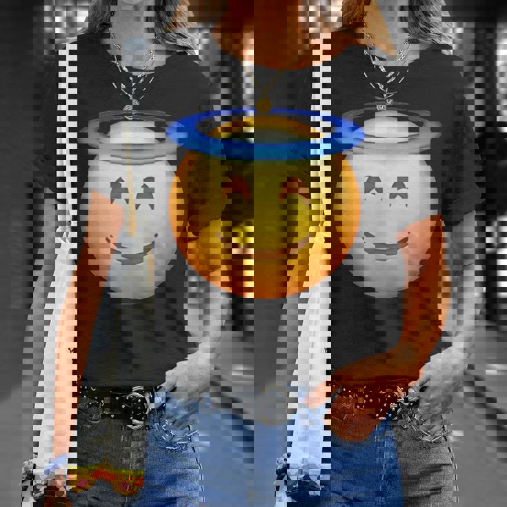 エンジェルスマイリー絵文字 Tシャツ 彼女への贈り物