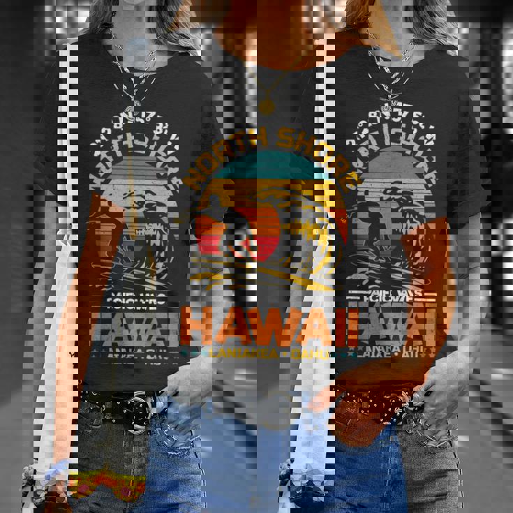 オアフ島のラニアケアビーチノースショアサーフィンハワイオアフ島 Tシャツ 彼女への贈り物