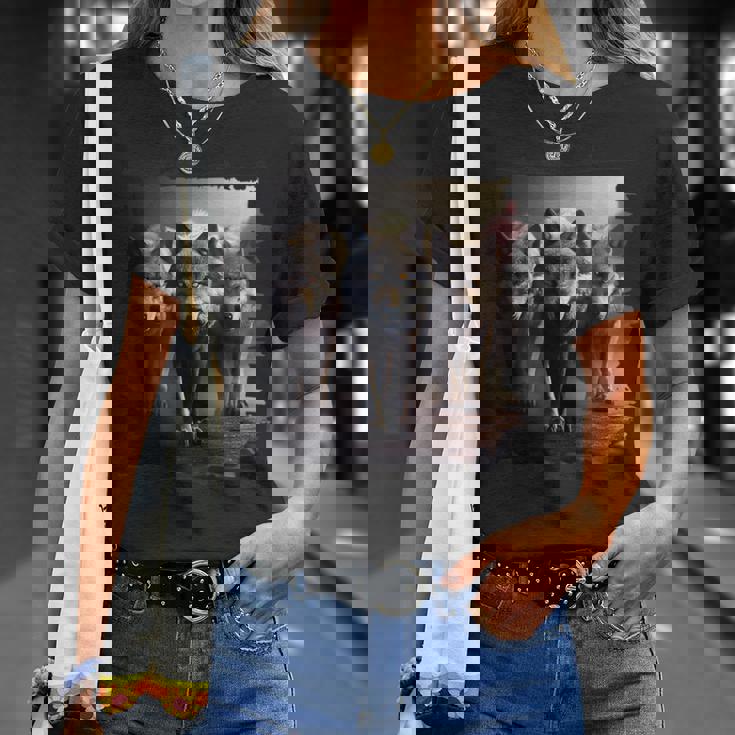 オオカミの部族 野生動物 ウルフ マウンテン Tシャツ 彼女への贈り物