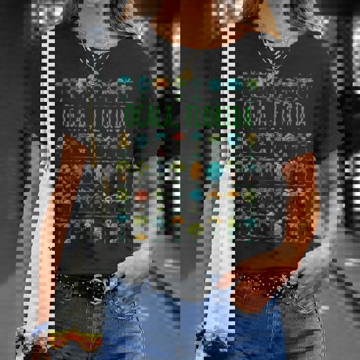 オカラフロリダ、アメリカ、ヤシの木のデザイン。 Tシャツ 彼女への贈り物