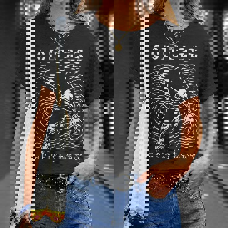 オルカのセラピー キュートなクジラ 面白い言葉 Tシャツ 彼女への贈り物