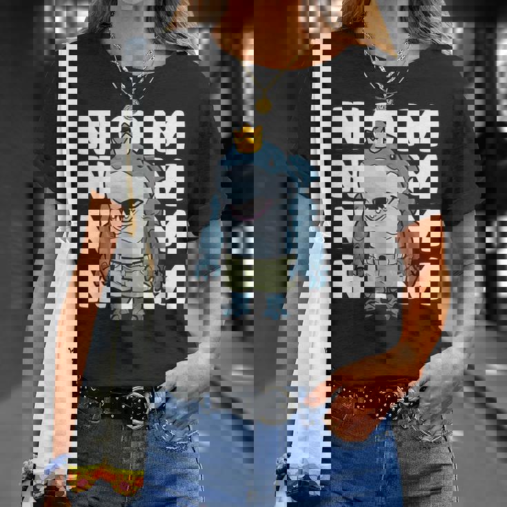 オーシャンキング シャーク ハングリーシャーク キング Eat Now Nom Tシャツ 彼女への贈り物