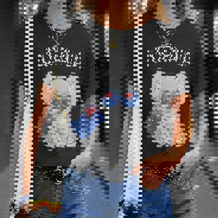 オーストラリアの国旗がかわいいコアラ Tシャツ 彼女への贈り物
