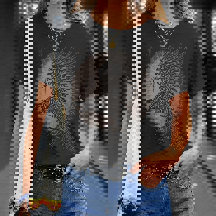 オーディンのカラス フギンとムニン フギンとムニン Tシャツ 彼女への贈り物