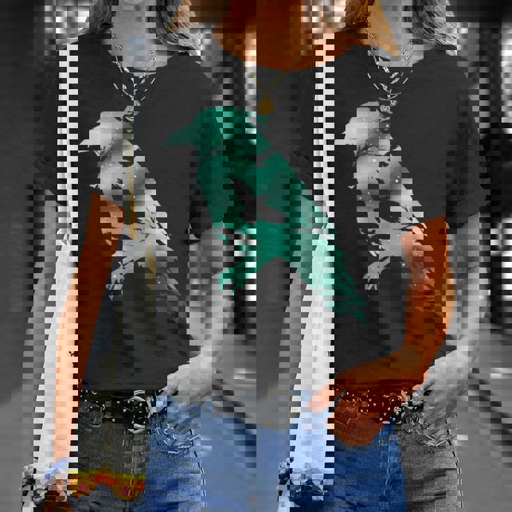 オーディンブラックカラスギフトバイキングレイヴンシルエット Tシャツ 彼女への贈り物