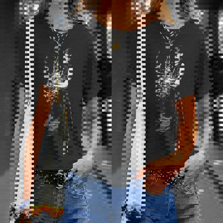 オードリー・ヘプバーンの花 長袖tシャツ Tシャツ 彼女への贈り物