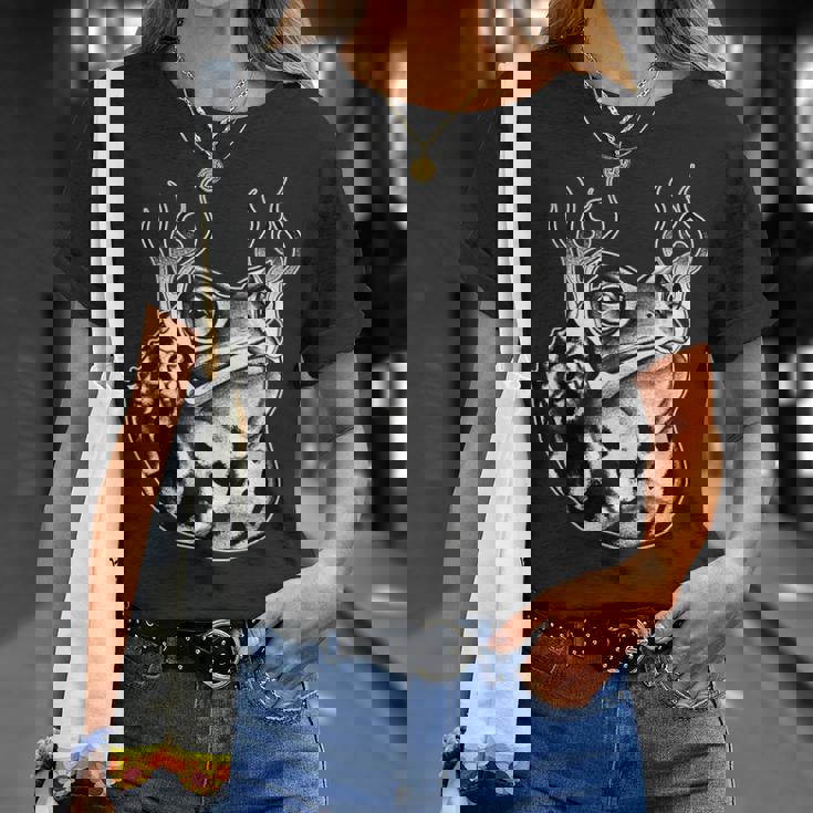 カエル ウシガエル ヒキガエル 炎 ブラックワーク Tシャツ 彼女への贈り物