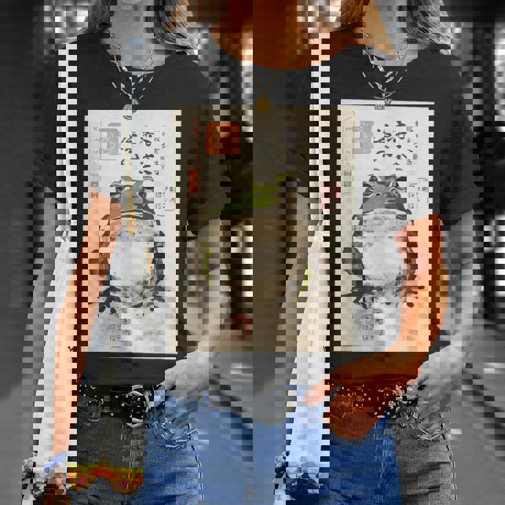 カエル浮世絵 アニメ 日本美術 Tシャツ 彼女への贈り物