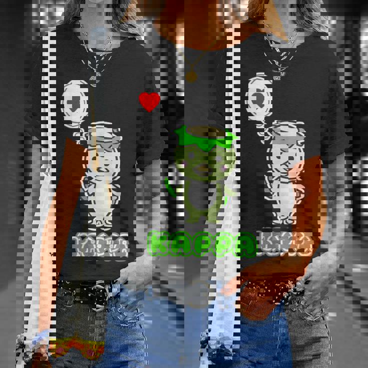 カッパくん『ハート』河童【どうぶつフレンズ】妖怪 ゆるくて かわいい キャラクター イラスト Tシャツ 彼女への贈り物