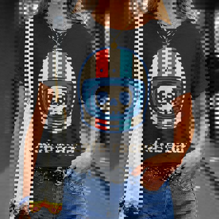 カフェレーサー トレンディ シンプル ヘルメット デザイン バイク Tシャツ 彼女への贈り物