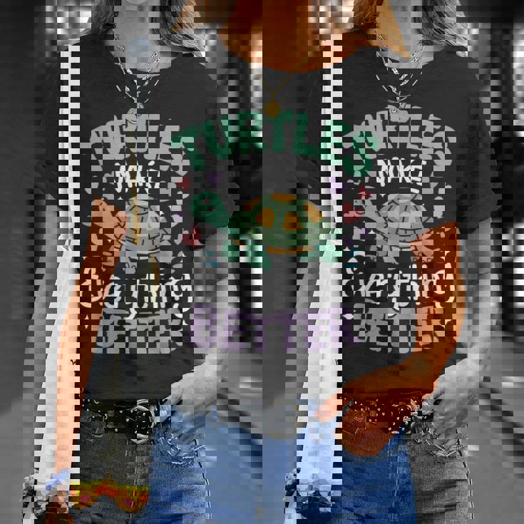 カメがすべてを良くするかわいい陸亀 Tシャツ 彼女への贈り物