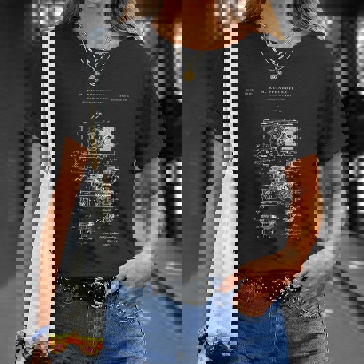 カメラ特許tシャツ-アンティークtシャツ Tシャツ 彼女への贈り物