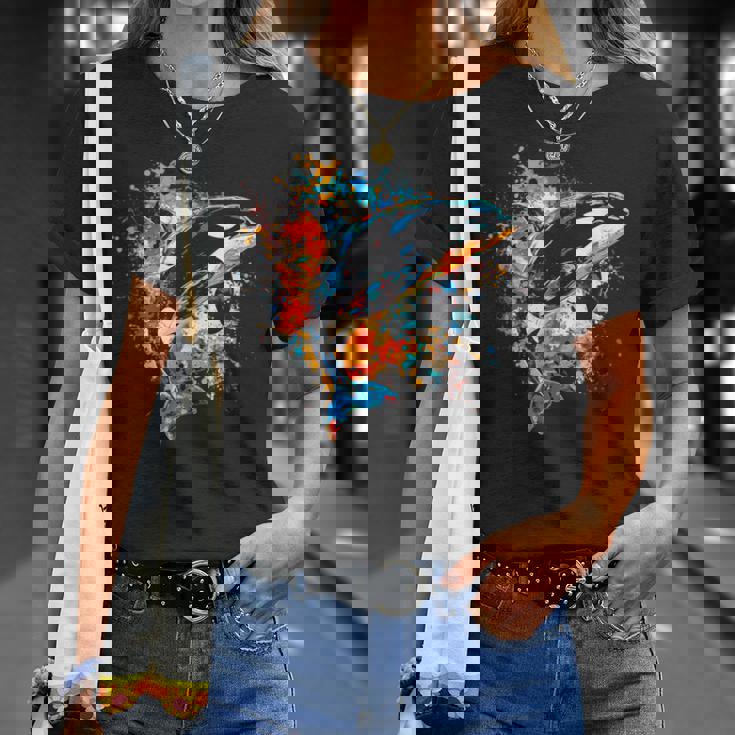 カラフルなシャチ Tシャツ 彼女への贈り物