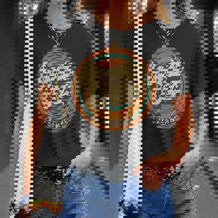 カリフォルニア州サンタクルーズ市 ビンテージレトロお土産 Tシャツ 彼女への贈り物