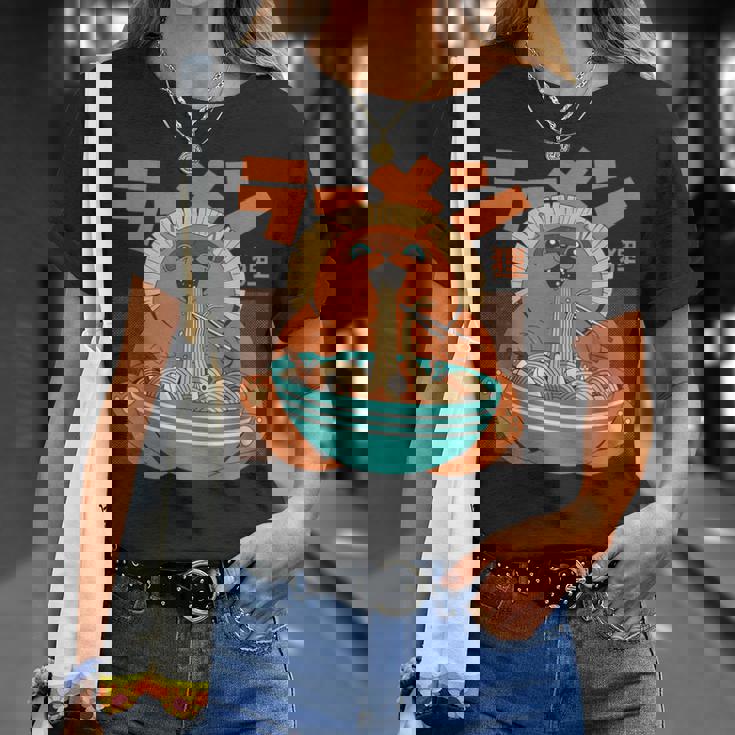 カワイイ ラーメンタヌキ妖怪 オタク アニメ 漫画 Tシャツ 彼女への贈り物