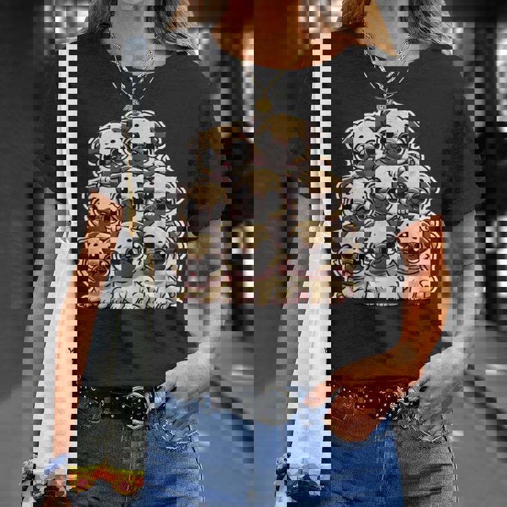 カワイイアニメ パグ 犬 キッズ ガールズ Tシャツ 彼女への贈り物