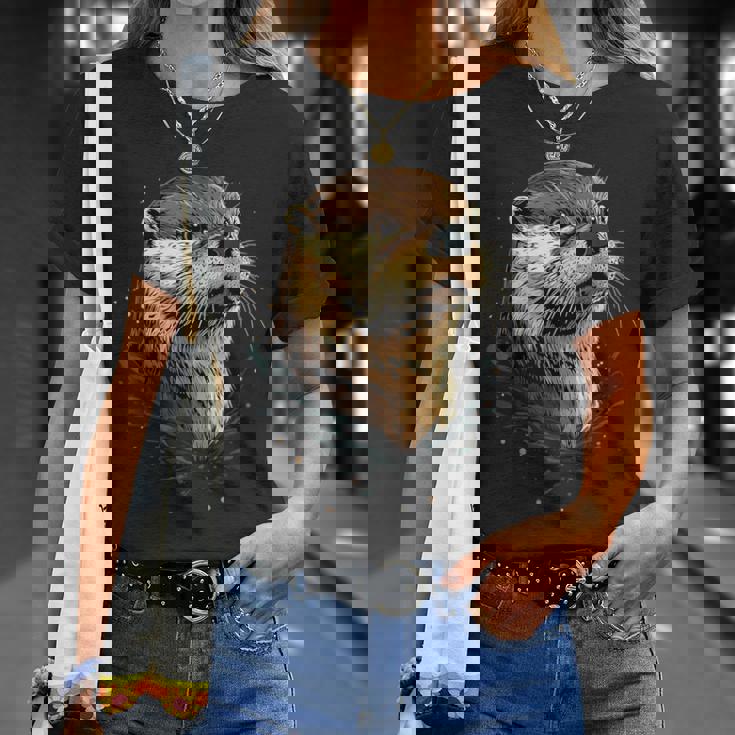 カワウソ モチーフ アイ・ラブ・ラッコ ラッコ・マーチン スウィート・ラッコ Tシャツ 彼女への贈り物