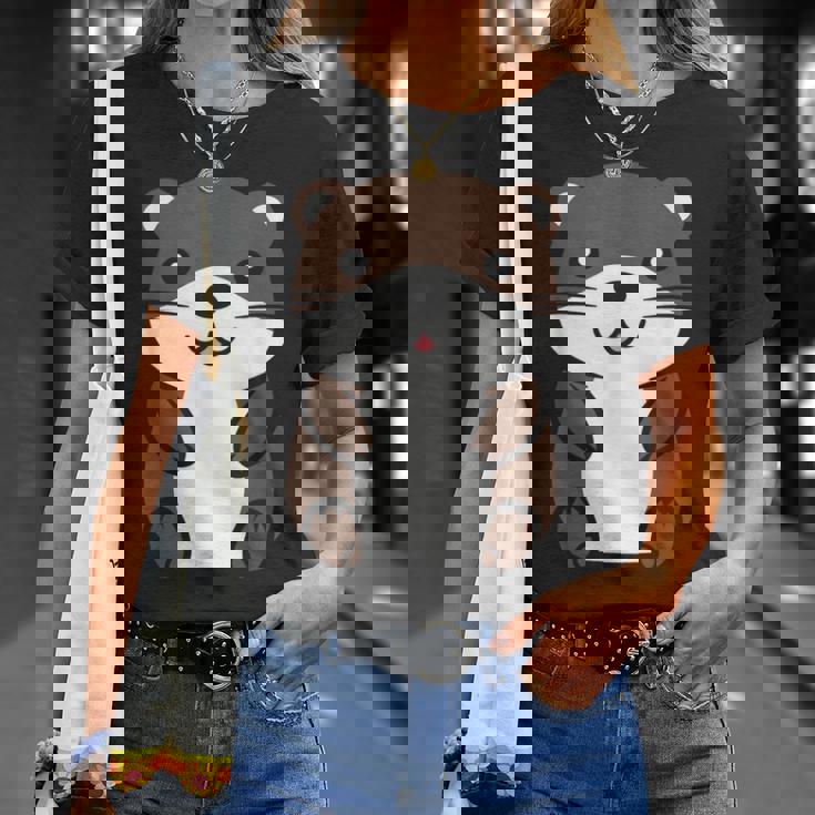 カワウソの赤ちゃん 動物 かわいい シンプルな小さなカワウソ Tシャツ 彼女への贈り物