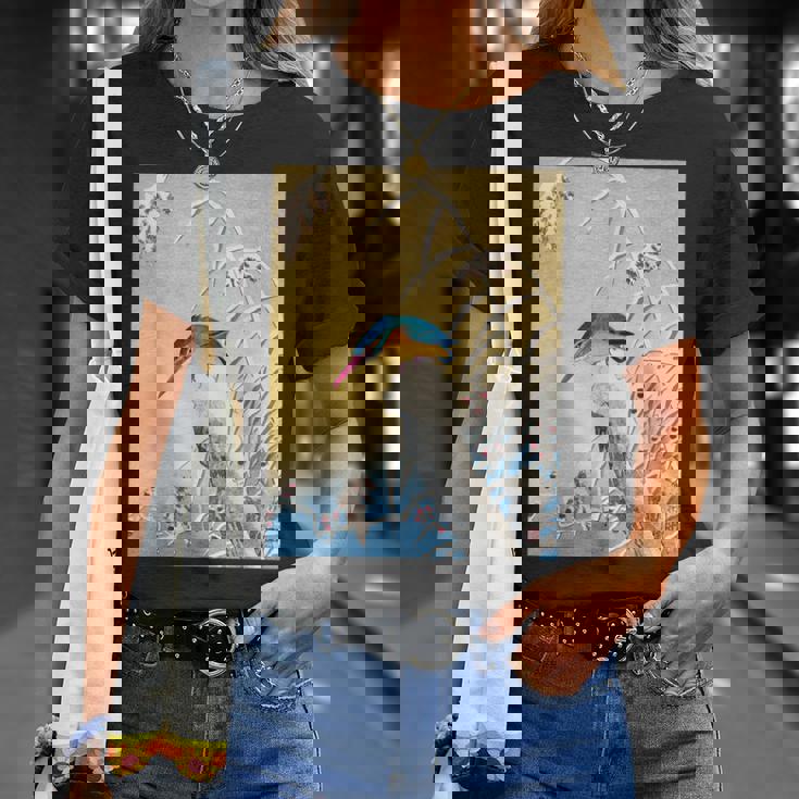 カワセミ 鳥 動物 ヴィンテージ 和 浮世絵 自然 江戸 Tシャツ 彼女への贈り物