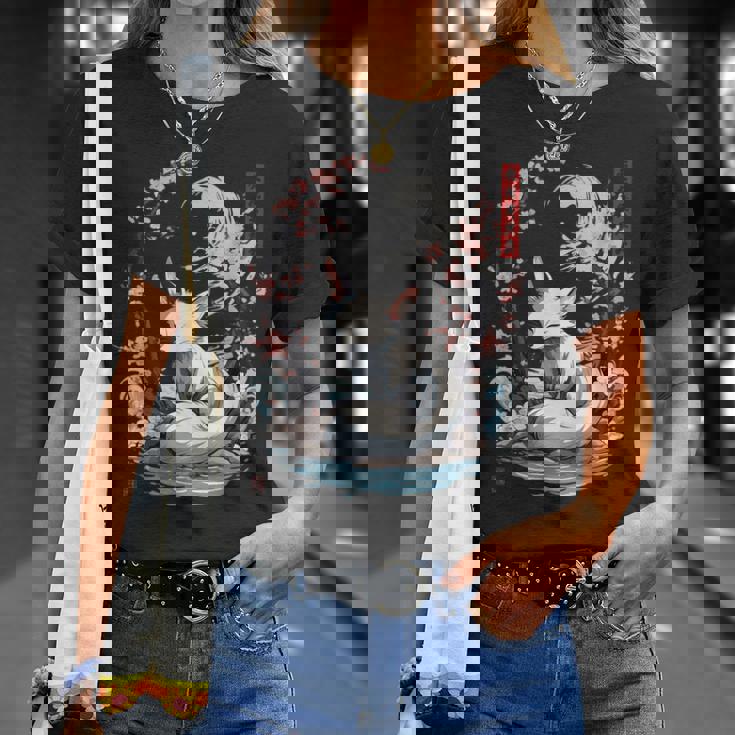 キツネ 妖怪 白狐 幽霊 浮世絵 ヴィンテージ Tシャツ 彼女への贈り物