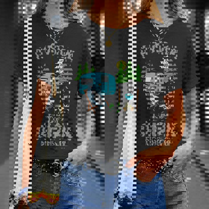 キャンプ 面白い キャンピング 楽しい キャンプファイヤー キャンピングカー 旅 Tシャツ 彼女への贈り物