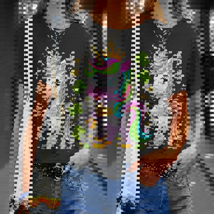 キュート レプリコーン ユニコーン シャムロック 聖パトリックデー ガールズ キッズ Tシャツ 彼女への贈り物