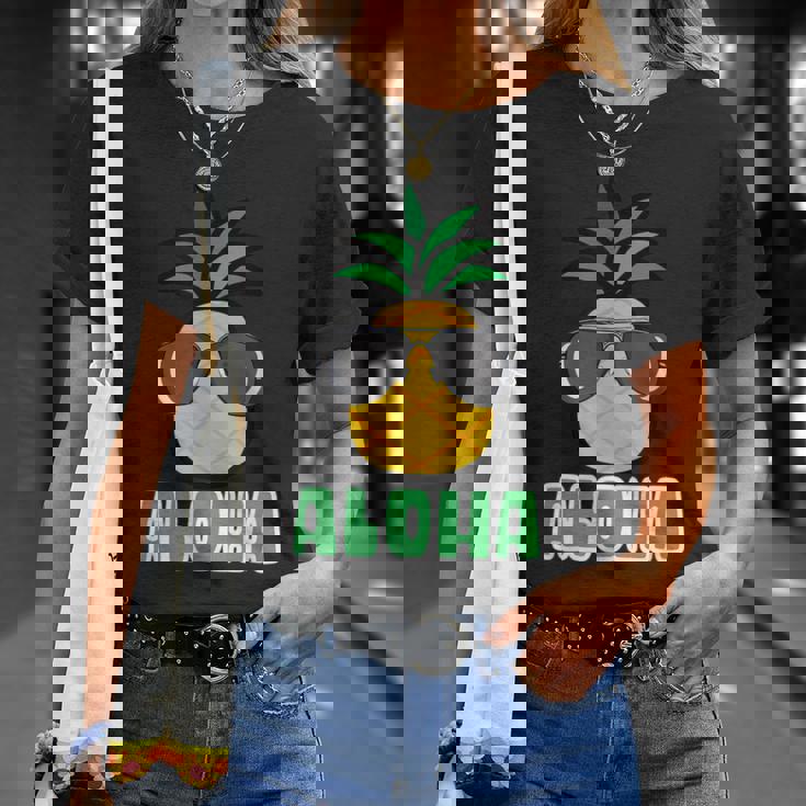 キュートなアロハパイナップルサングラス ハワイアンティキ Tシャツ 彼女への贈り物