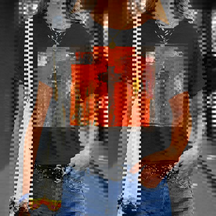 キリスト教のメッセージ イエス 十字架 愛 グラフィティ アート 絵画 Tシャツ 彼女への贈り物