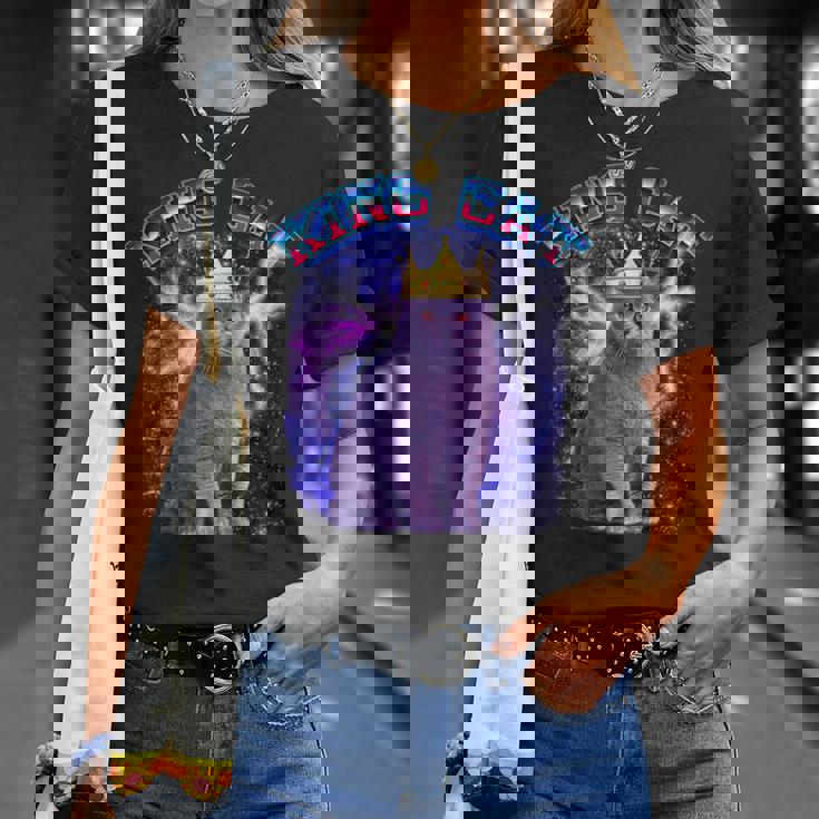 キングキャット ギャラクシーのブリティッシュショートヘア猫 子猫猫 Tシャツ 彼女への贈り物